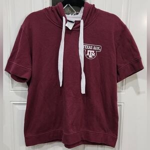 Texas A&M Aggies maroon short sleeve sweatshirt hoodie pullover women's …